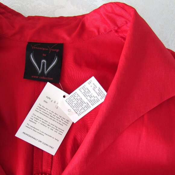 RED BLOUSE, 14, NWT VERONIQUE YOUNG for W, SHAPELY DRESSY TOP - Picture 8 of 8